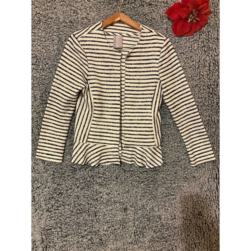 Dolan Left Coast Women's Striped Open Front Jacket Size M Casual